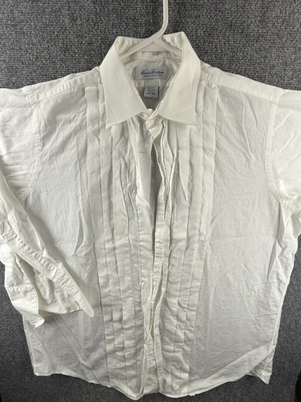 Brooks Brothers Formal Tuxedo Shirt White Point Collar French Cuff 16.5 33 Men